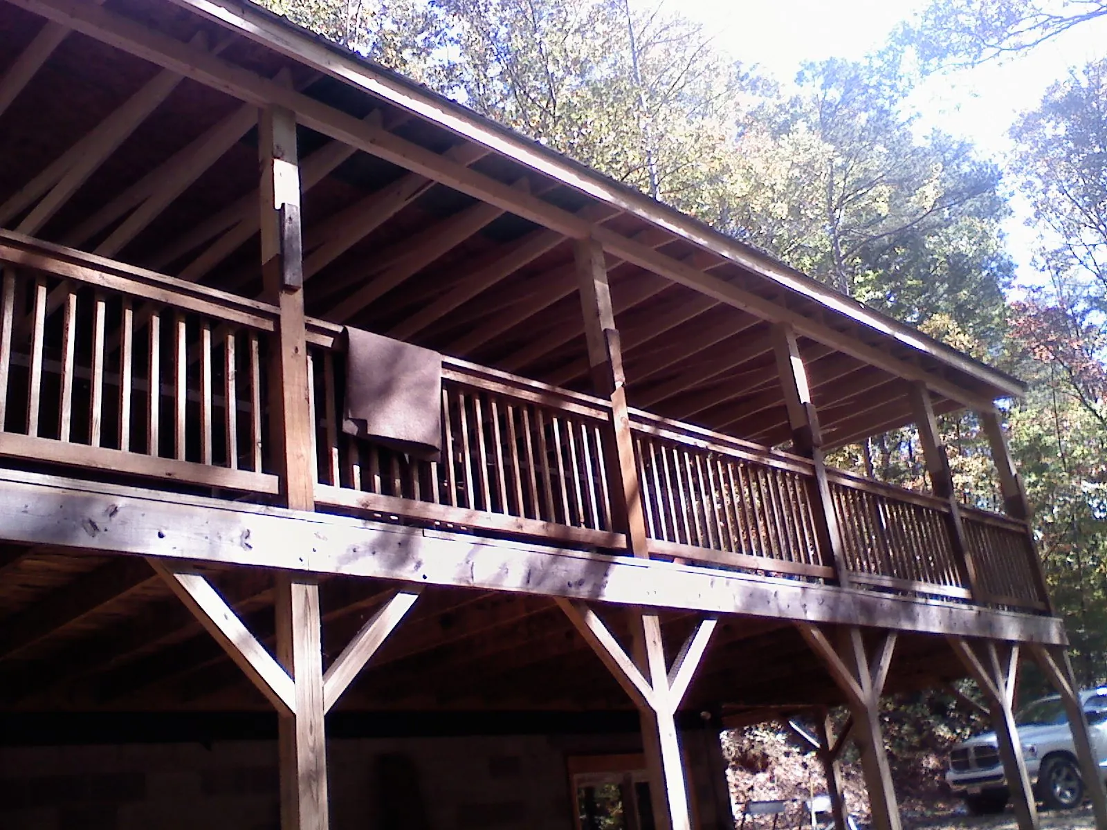 Timber framing under a new elevated porch and deck — Roof Leak Repair in York Beach by Roofing Brothers
